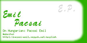 emil pacsai business card